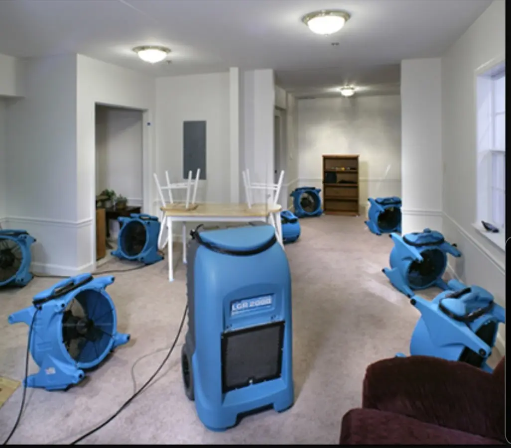 Air movers and dehumidifier setup for Water Extraction & Removal in Copperas Cove